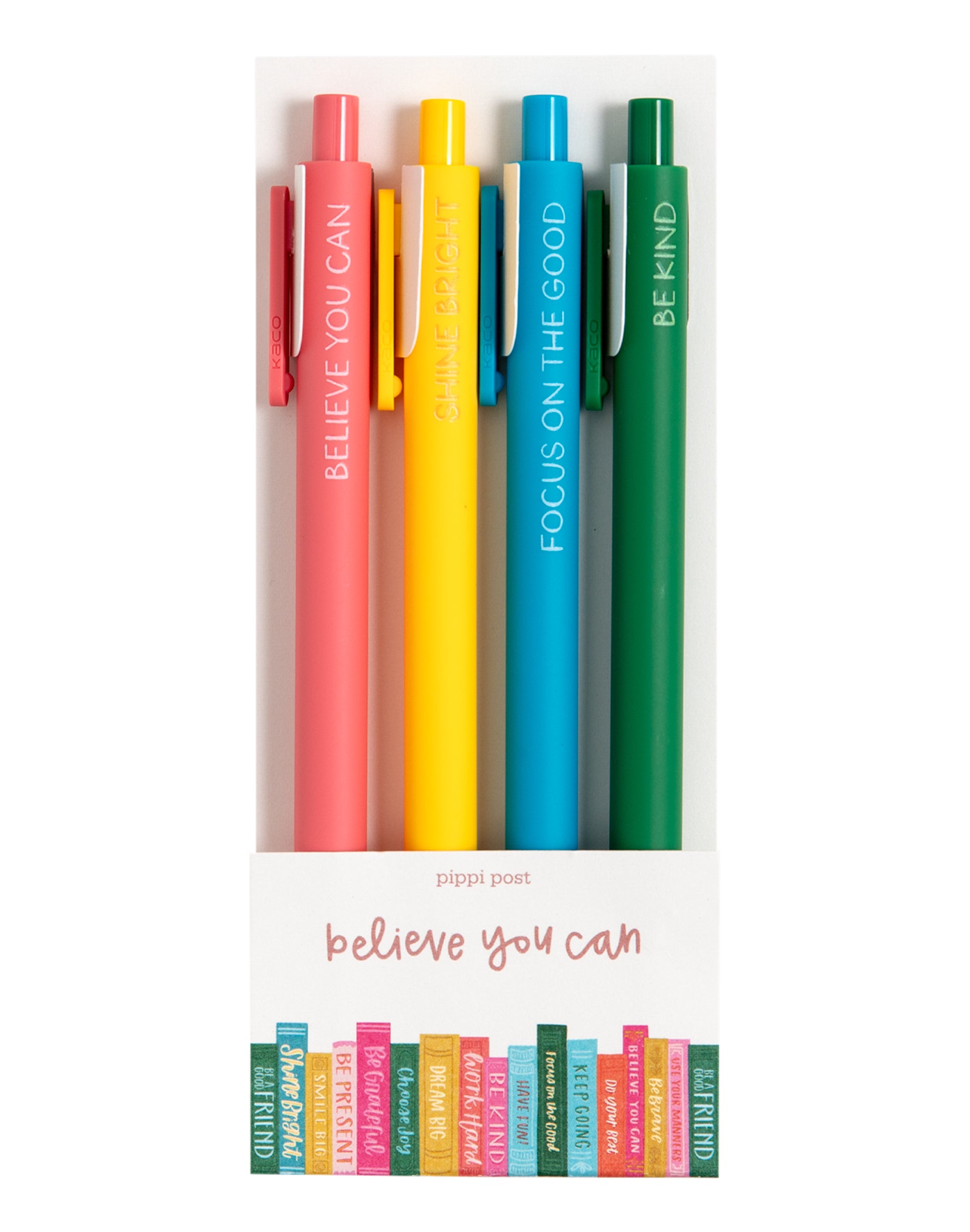 Believe You Can gel pen set of 4 - front