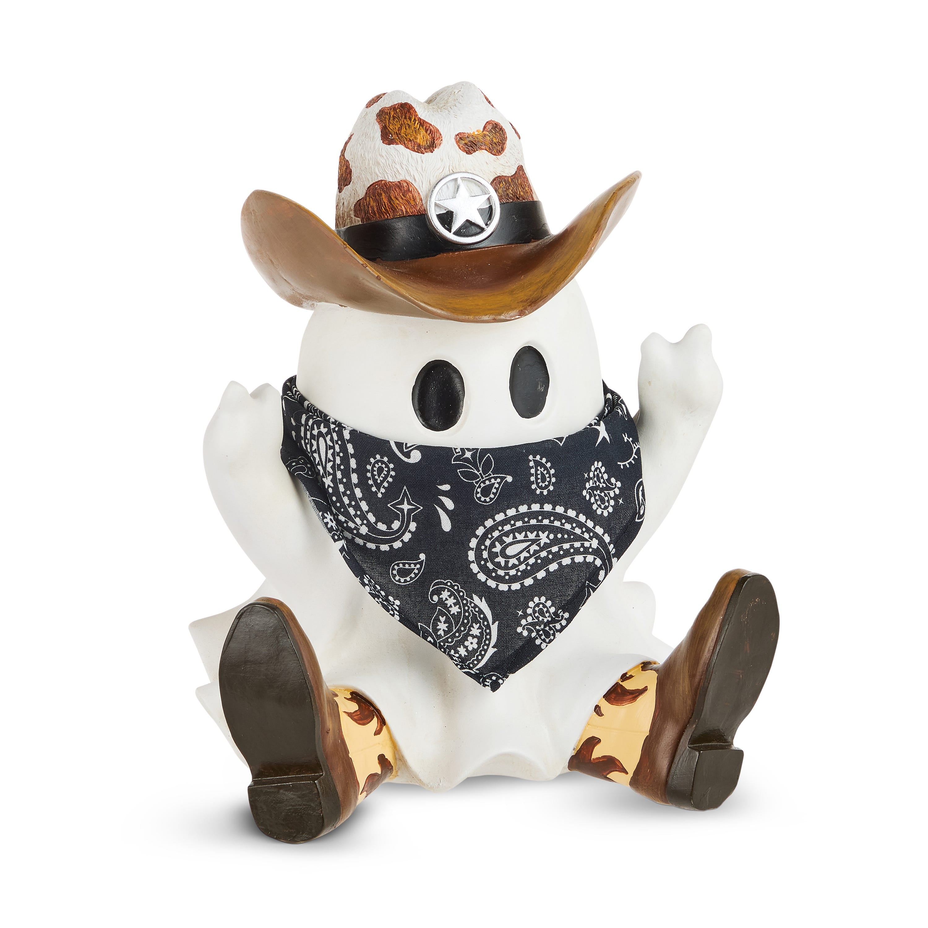 9" Sitting Cowboy Ghost — RAZ Imports item 4610396