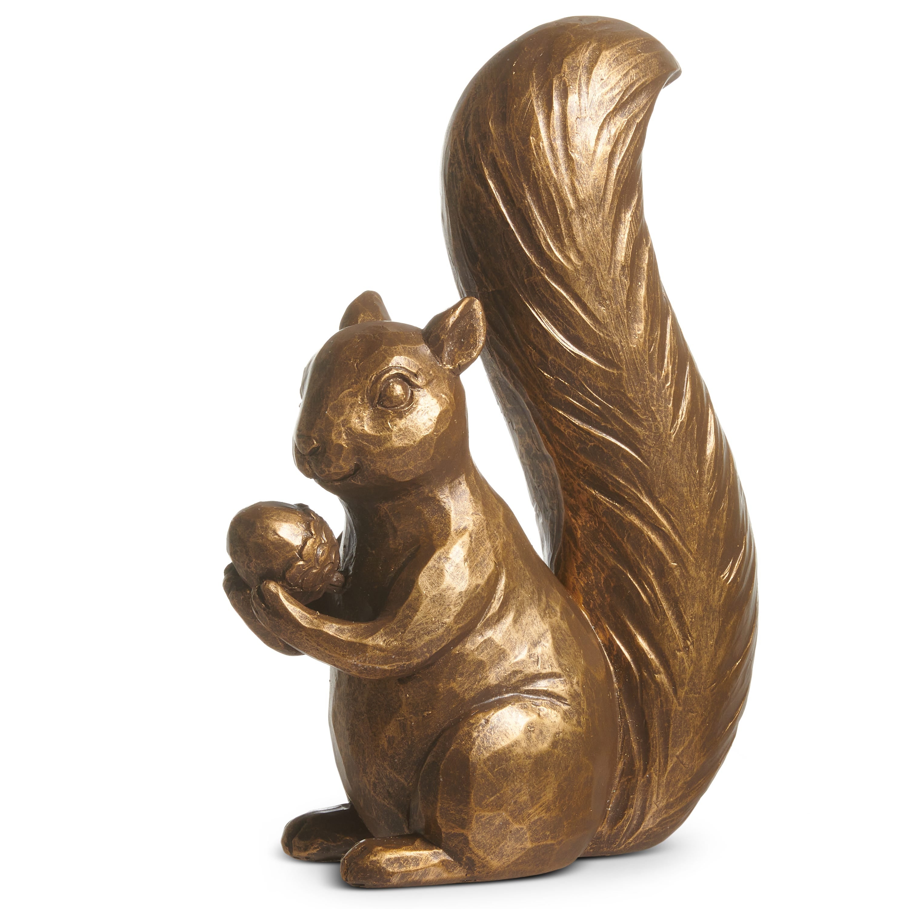 6.75" Antique Gold Squirrel with Acorn — RAZ Imports item 4612164