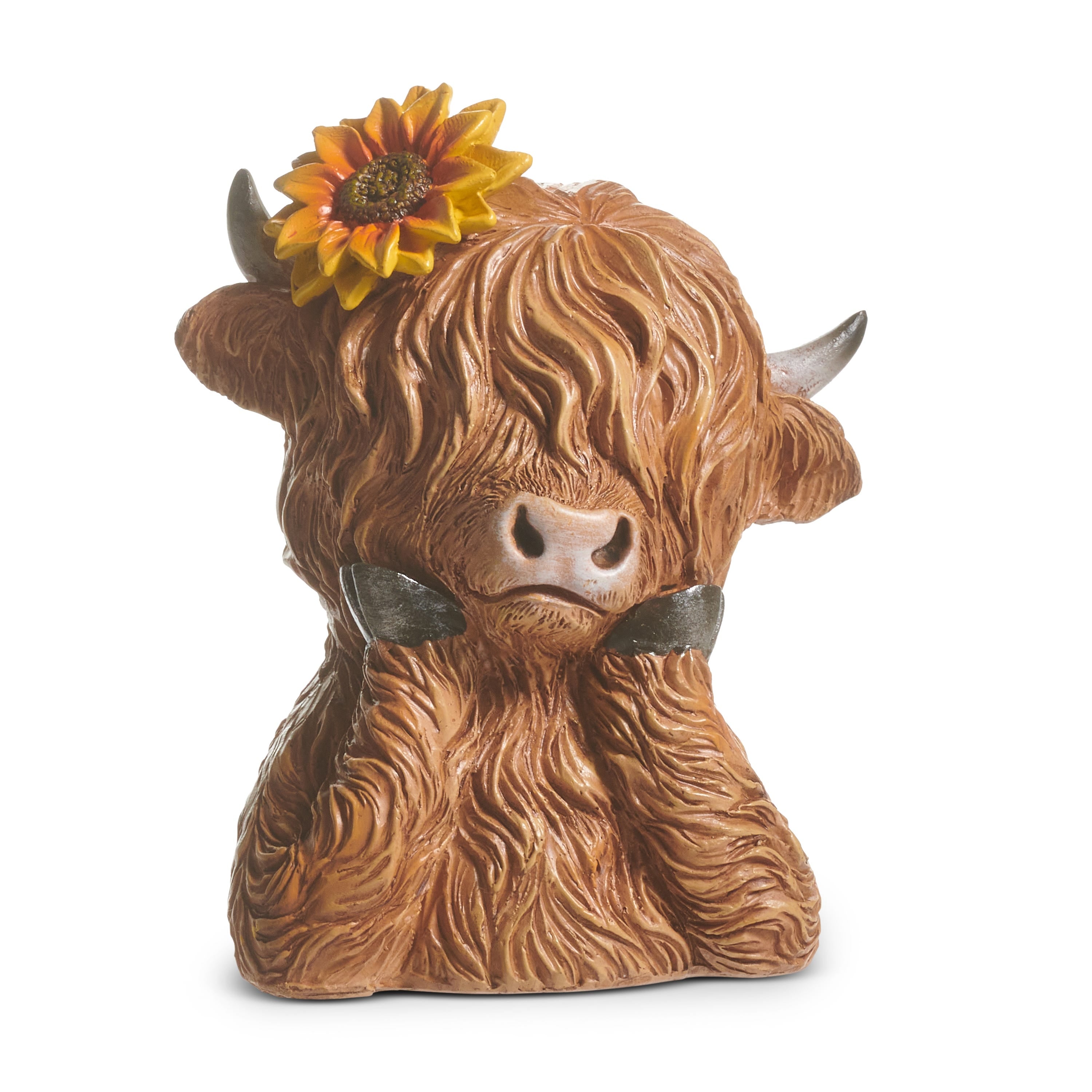 4.5" Sunflower Highland Cow — RAZ Imports item 4612231