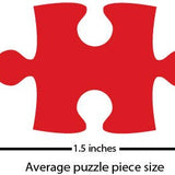 Average puzzle piece size about 1 inch by 1.5 inches