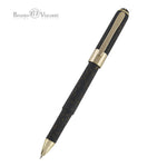 Monaco soft-touch ballpoint pen in black with gold glitter, detail view