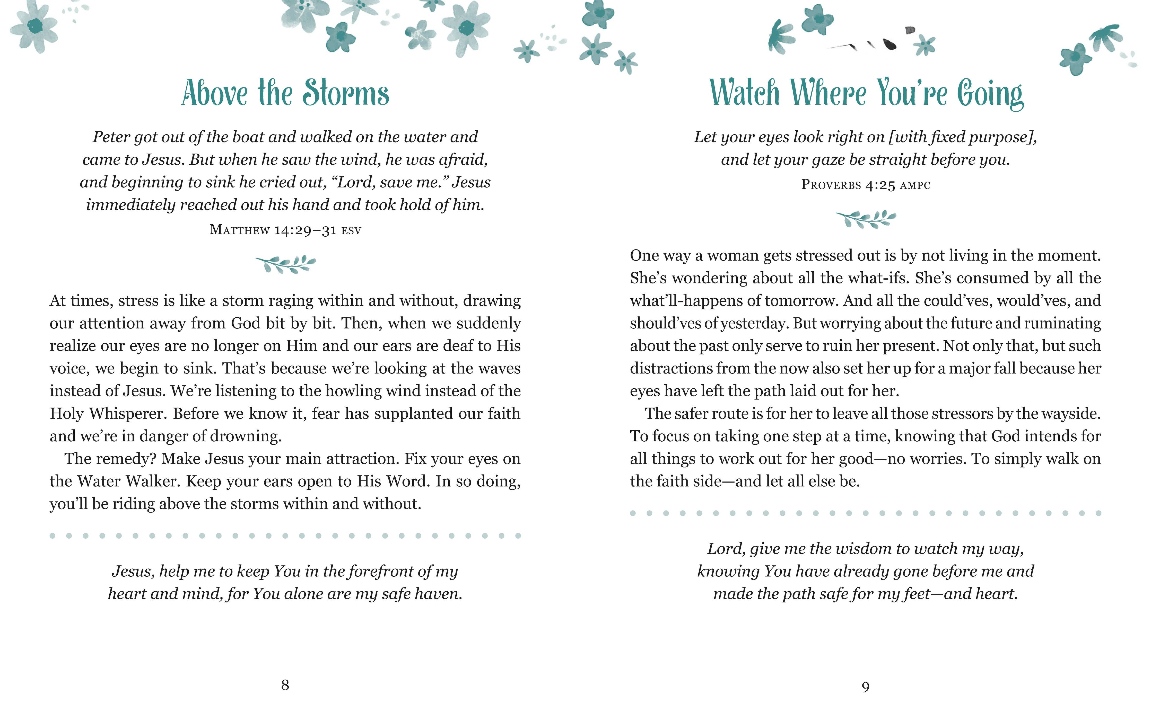 Stress Less, Pray More, large print edition, Barbour Publishing book cover