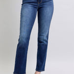 Judy Blue thermal high waist straight jeans in vintage dark wash