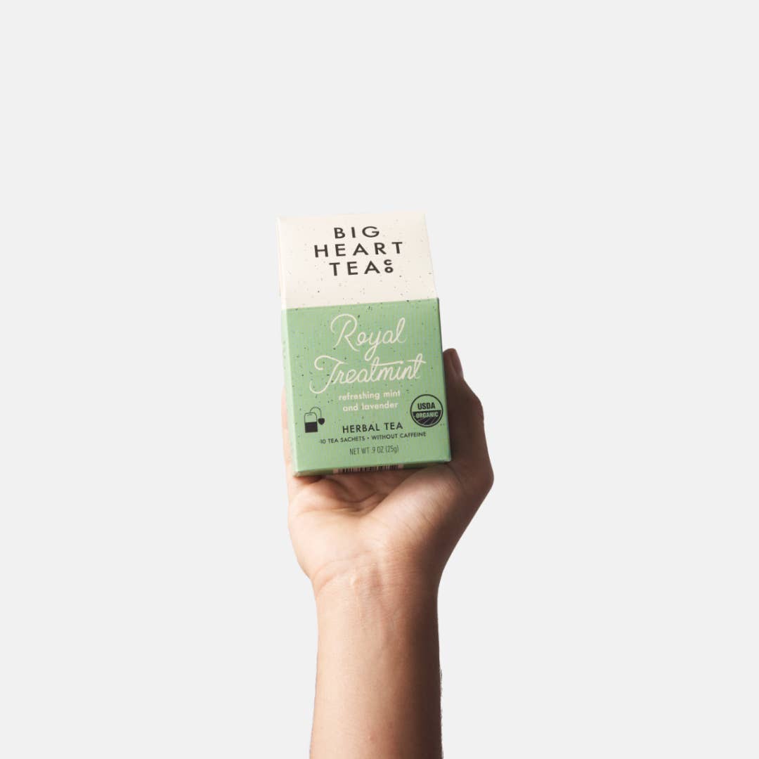 Big Heart Tea Royal Treatmint organic mint lavender tea box, 10 tea bags