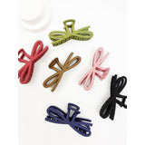 Dark Tone Jumbo Knotted Bow Hair Clip Claw