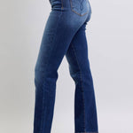 Judy Blue thermal high waist straight jeans in vintage dark wash