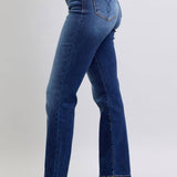 Judy Blue thermal high waist straight jeans in vintage dark wash
