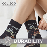 Colisco Unisex Crew Socks - Colorado Bike Ride