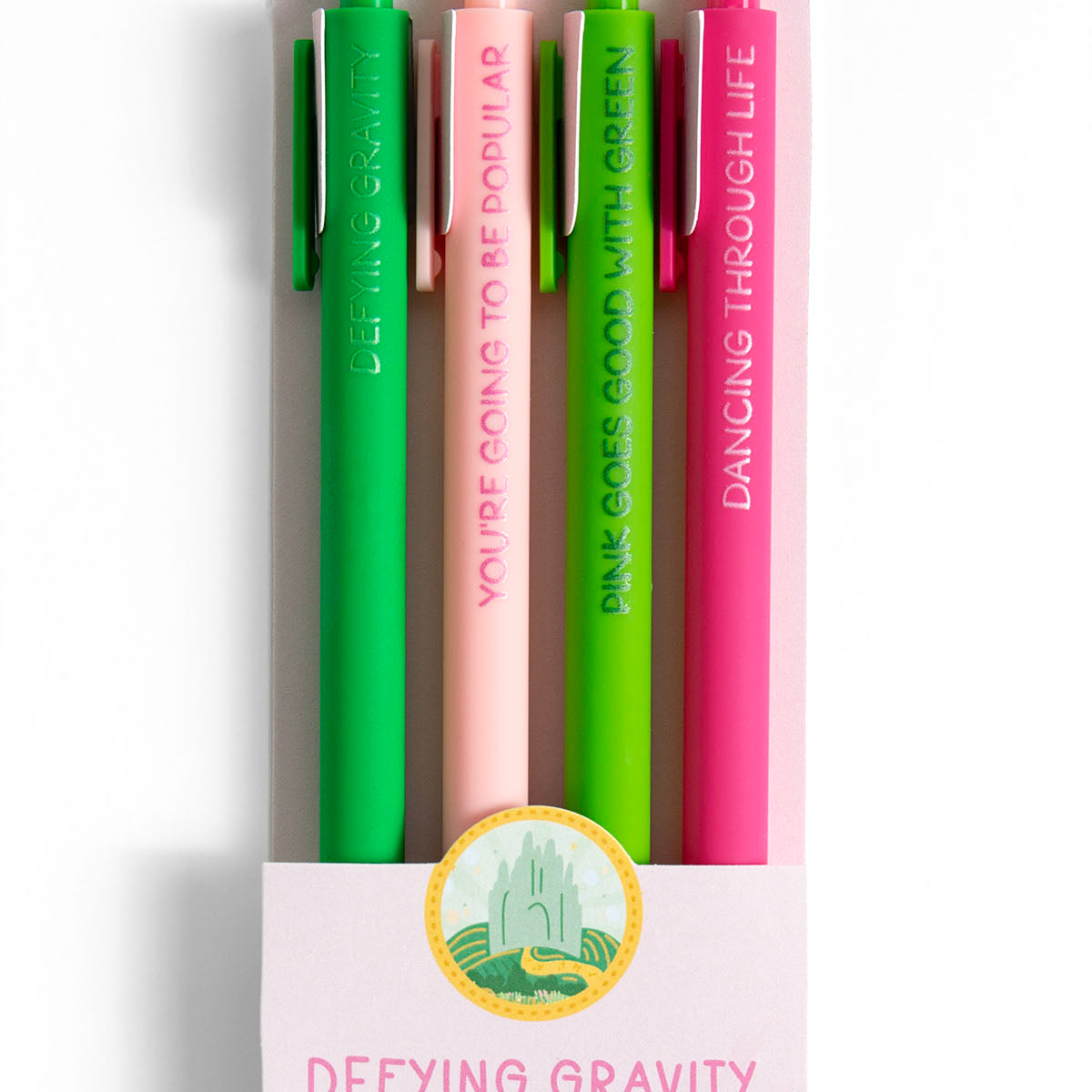 Defying Gravity musical theater gel pen set of 4 - front