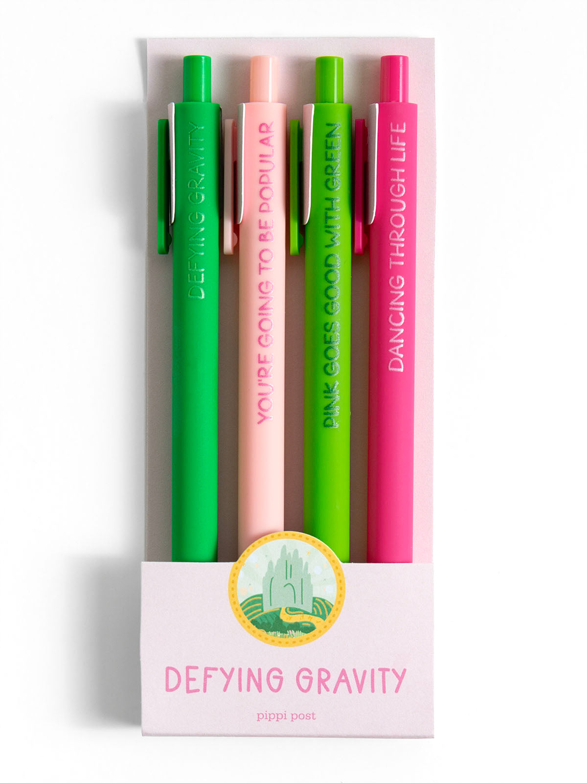 Defying Gravity musical theater gel pen set of 4 - front