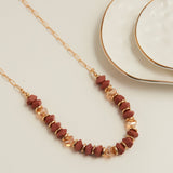 Irregular bead and glass bead necklace
