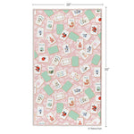 Mahjong tiles and cherry blossom reversible microfiber kitchen towel, view 3
