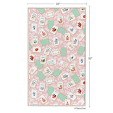 Mahjong tiles and cherry blossom reversible microfiber kitchen towel, view 3