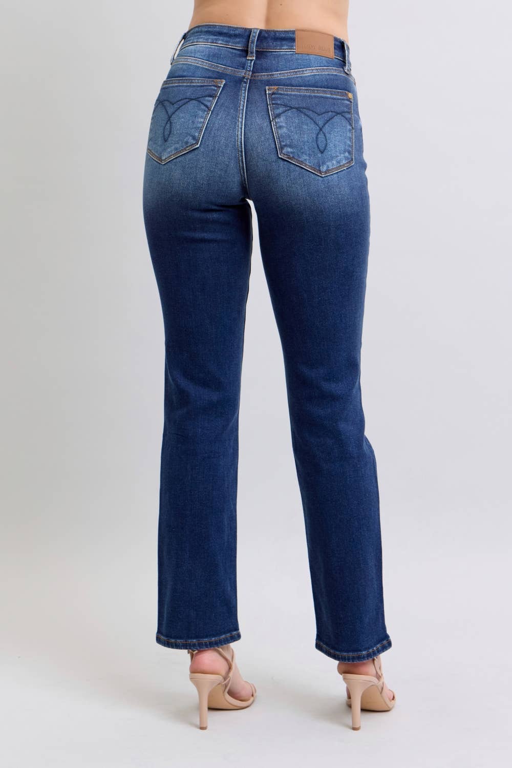 Judy Blue thermal high waist straight jeans in vintage dark wash