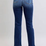Judy Blue thermal high waist straight jeans in vintage dark wash