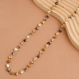 Lucie beaded long shell necklace 38 inch
