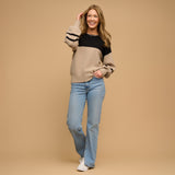 Hayley balloon sleeve sweater oatmeal - side view