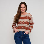 Vera chenille crochet floral open knit sweater