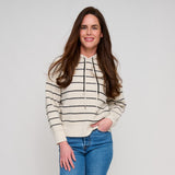 Cohen striped knit hoodie in ivory stripe
