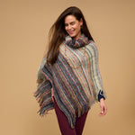 Tiya striped poncho - side view