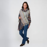 Tiya striped poncho - back view