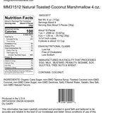 Handmade All-Natural Marshmallows - Toasted Coconut - 4oz Bag