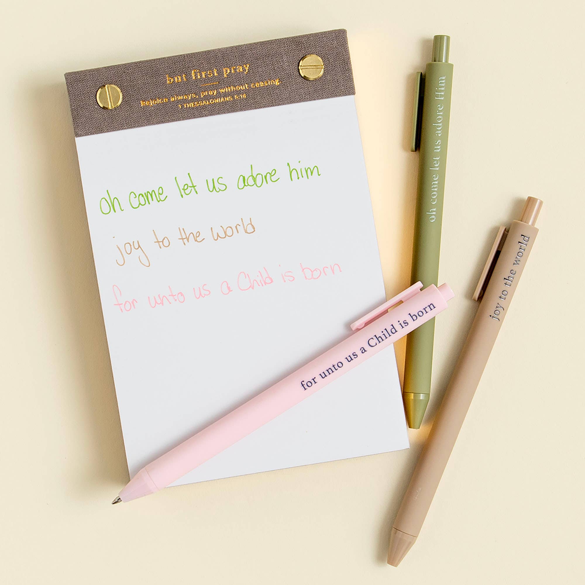 Rejoice Christmas pen set in peggable packaging by Church Notes Co.