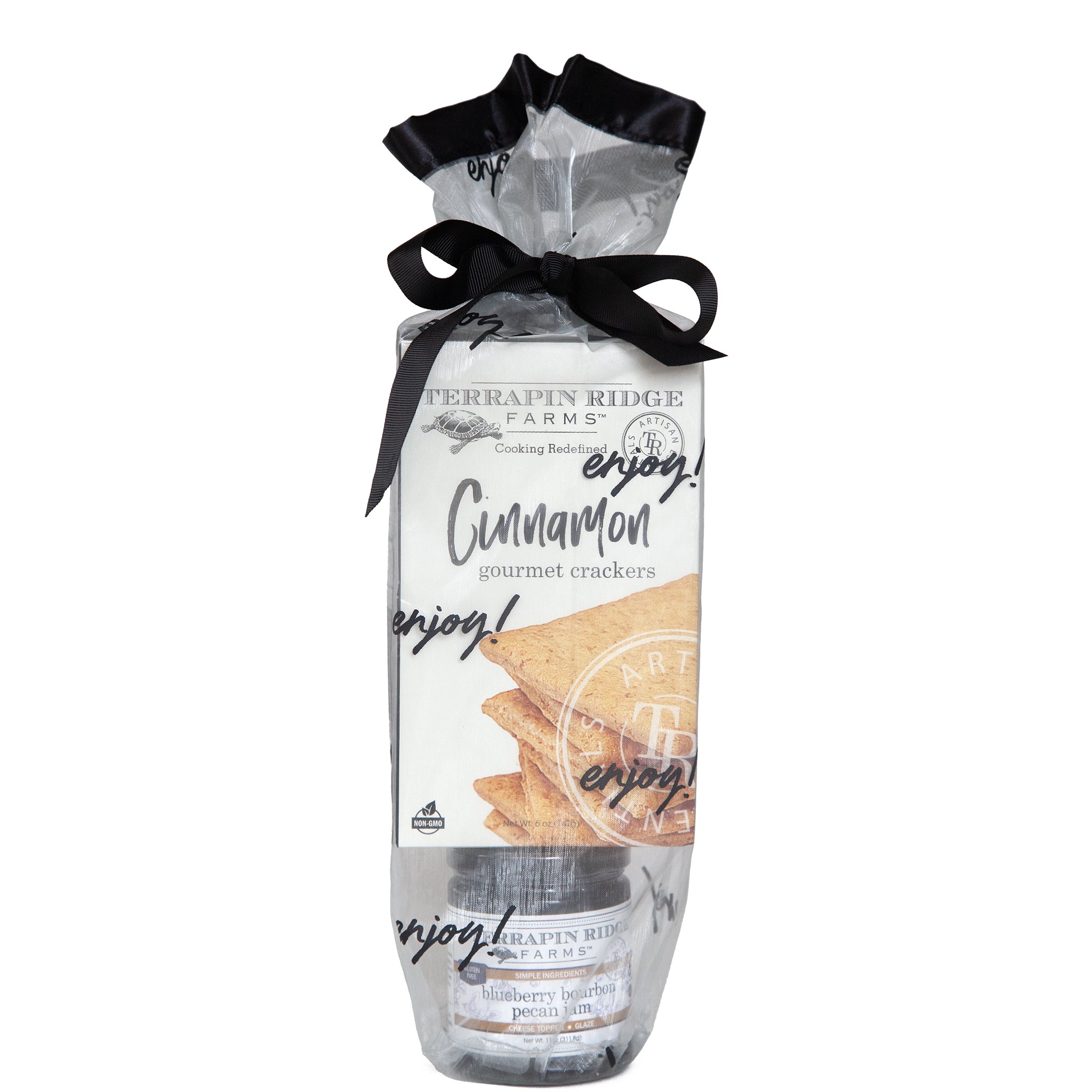 Grab N Go Gift Bag with Blueberry Bourbon Pecan Jam and pretzels