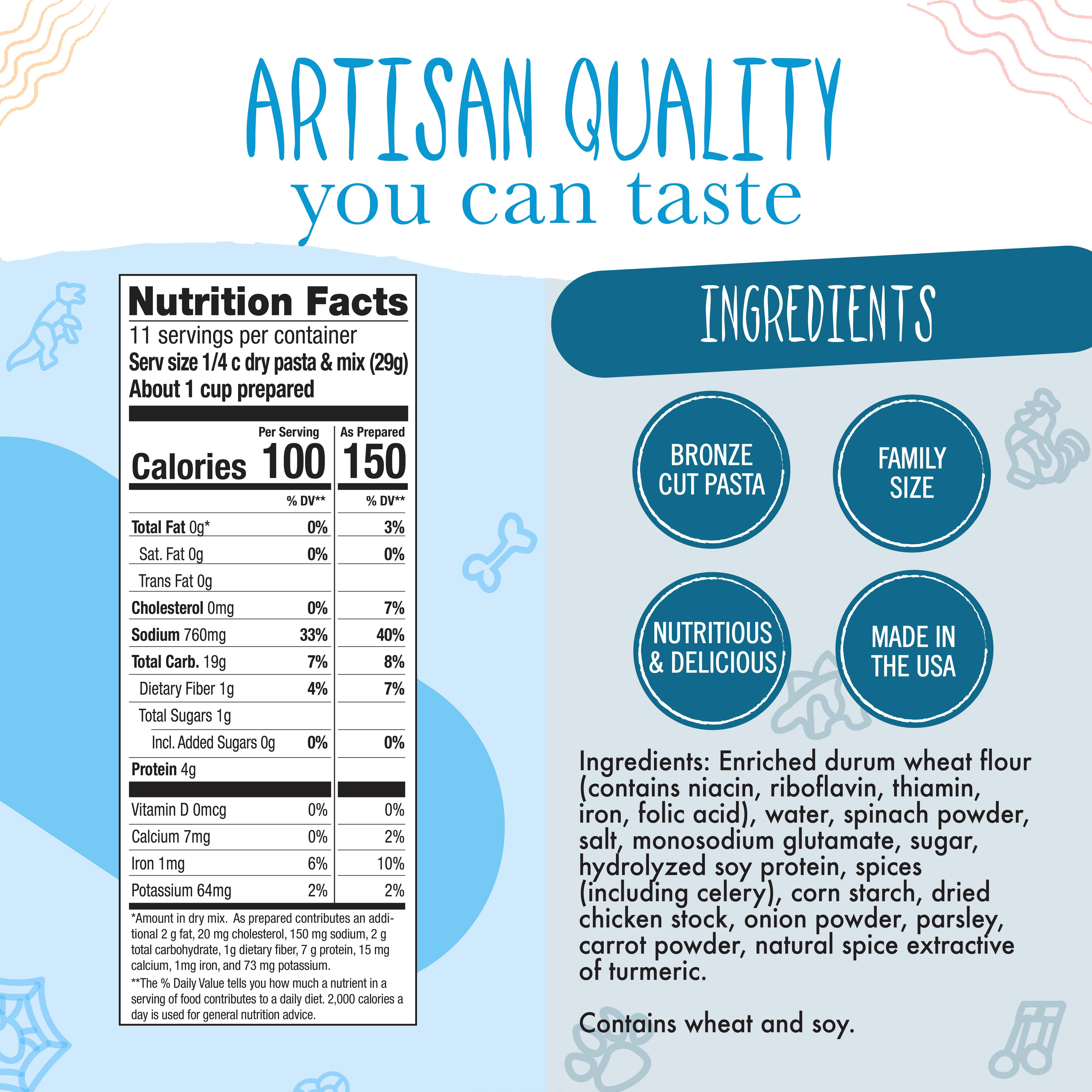 Dinosaur Noodle Soup nutrition facts and ingredients