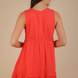 Slub Knit Crochet Lace Trim Dress