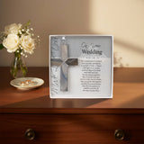 Wedding Day Gray Stained Glass Cross, 4.25 in