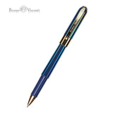 Monaco soft-touch ballpoint pen in pearlescent blue, detail view