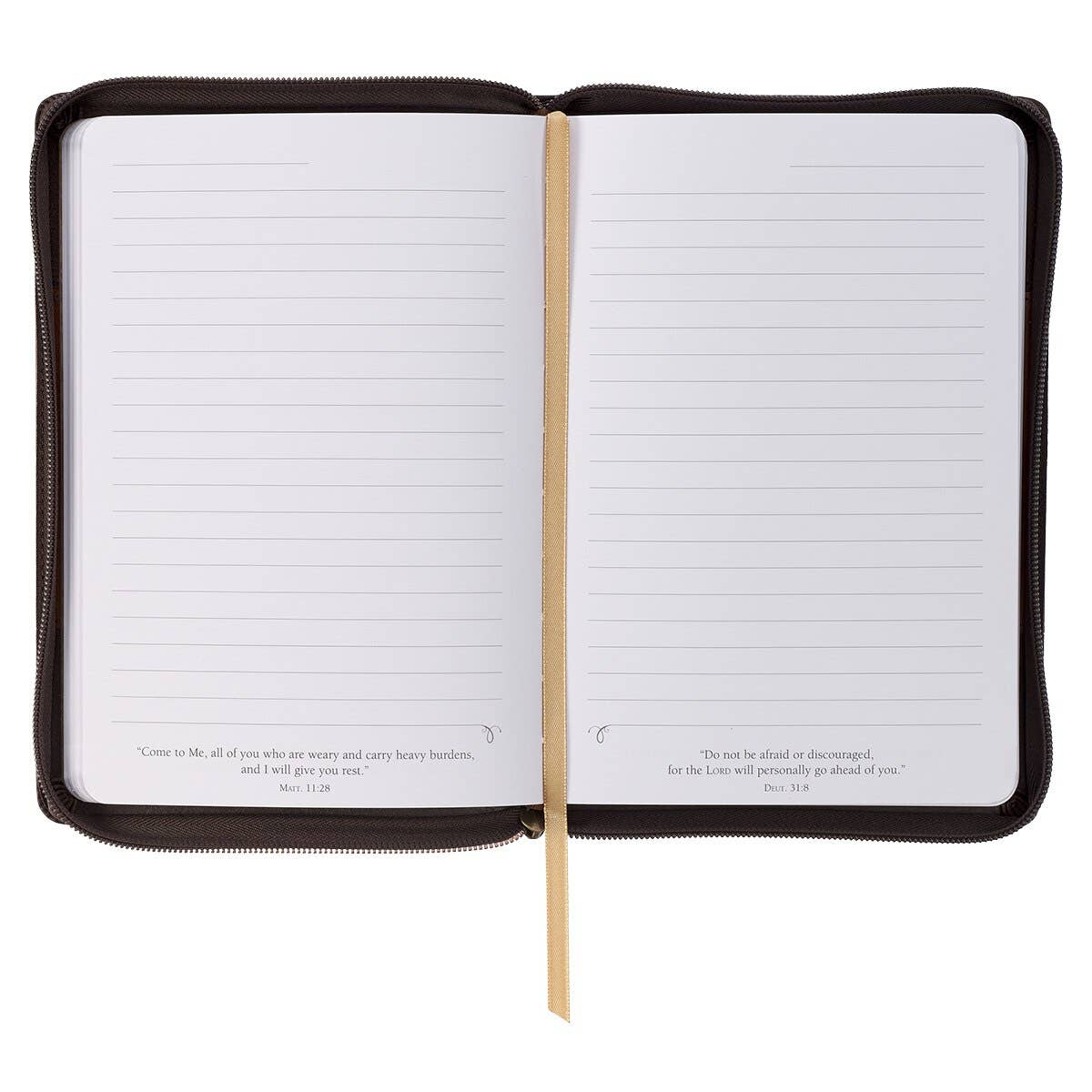 Man of God zip journal, lined interior pages with Scripture