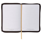 Man of God zip journal, lined interior pages with Scripture