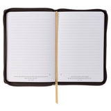 Man of God zip journal, lined interior pages with Scripture