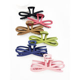 Dark Tone Jumbo Knotted Bow Hair Clip Claw