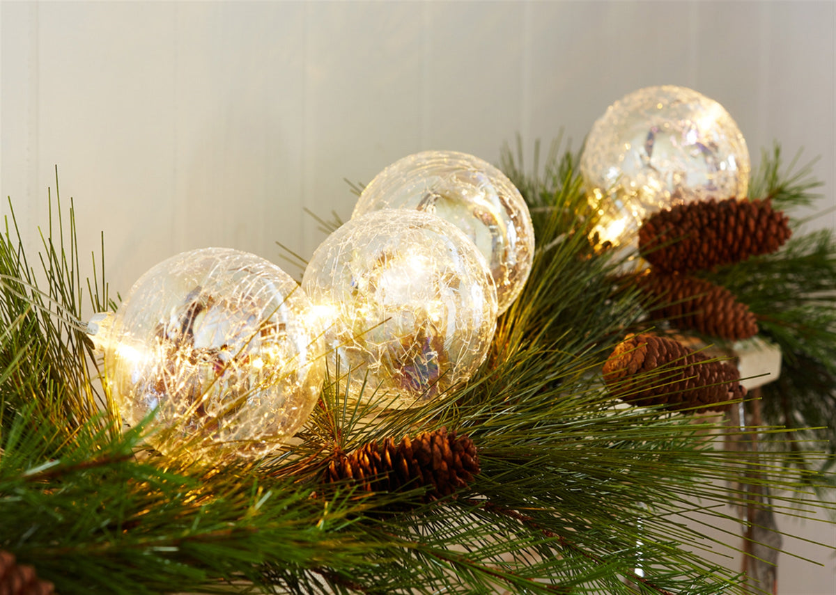 LED glass ball ornaments with timer