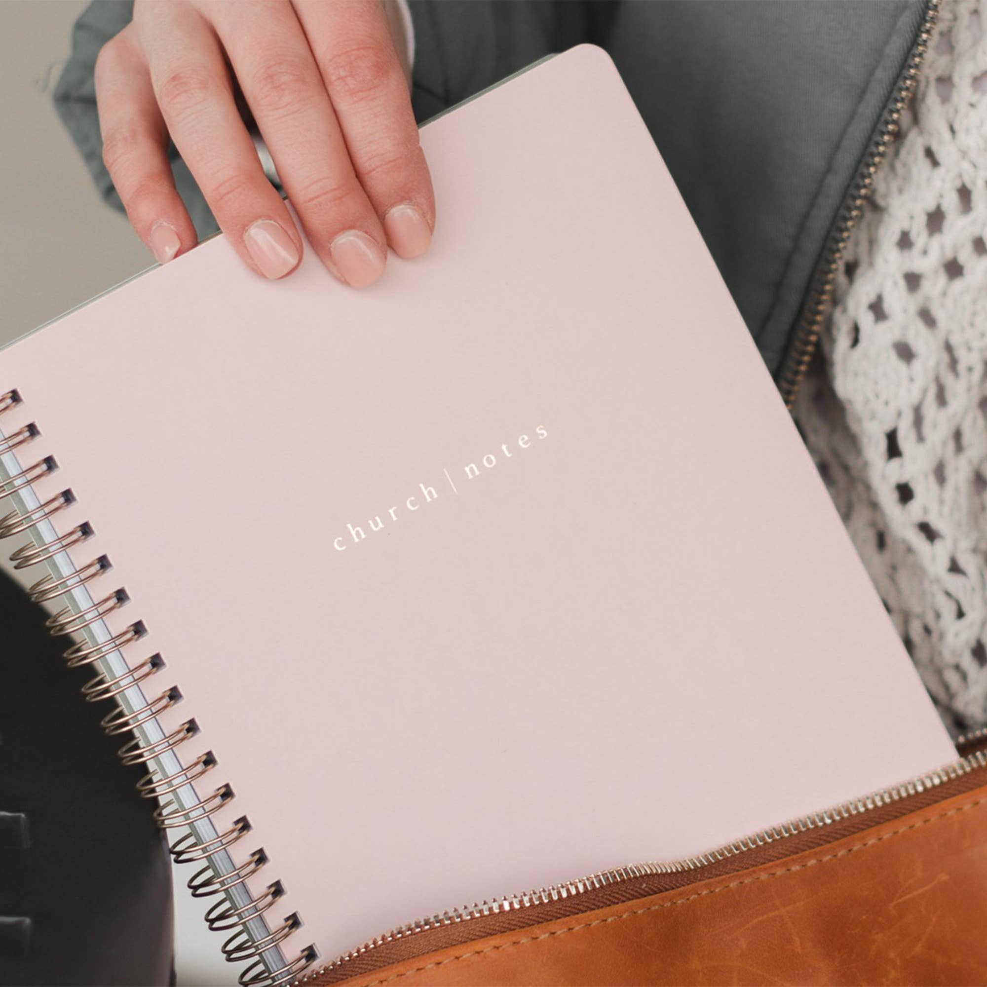 Blush sermon journal with dot grid note pages
