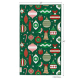 Ornaments and bows reversible Christmas microfiber kitchen towel, view 3