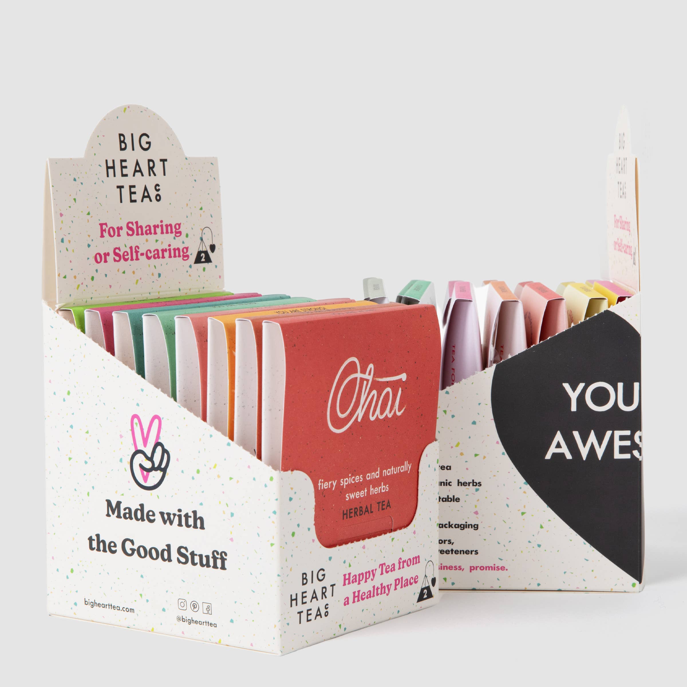 Big Heart Tea for Two sampler boxes in assorted signature blends