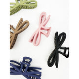 Dark Tone Jumbo Knotted Bow Hair Clip Claw