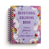 Finding Peace in God's Embrace spiral-bound devotional adult coloring book, front cover