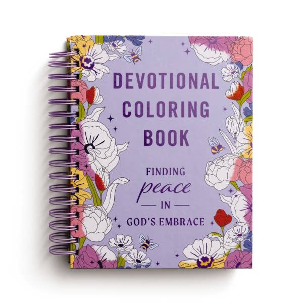 Finding Peace in God's Embrace spiral-bound devotional adult coloring book, front cover
