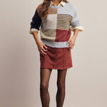 Colorblock Mixed Stripe Sweater in Blue Multi – 9