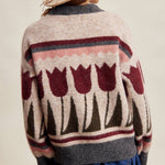 Tulip Pattern Knit Sweater in Charcoal – 9