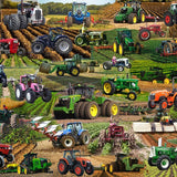 Completed Tractors, Tractors, Tractors 1,000-piece jigsaw puzzle: classic and modern tractors working across farm fields