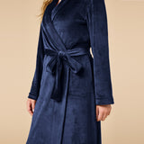 Serenity wrap robe in Midnight, detail