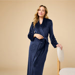 Serenity wrap robe in Midnight, detail
