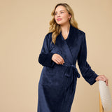 Serenity wrap robe in Midnight, detail